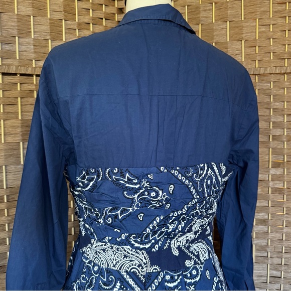 Anthro Holding Horses blue & white bandana dress 14 - Picture 10 of 15